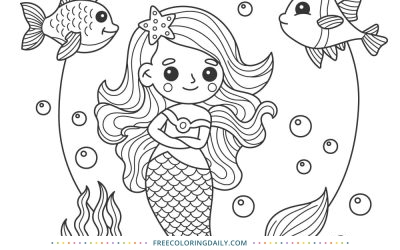 Free Adorable Mermaid Coloring