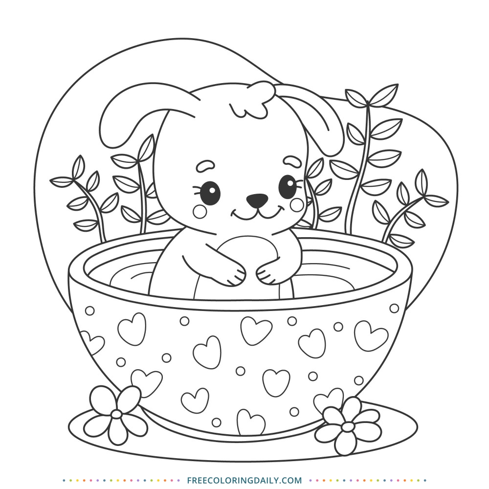 Free Cute Easter Bunny Coloring