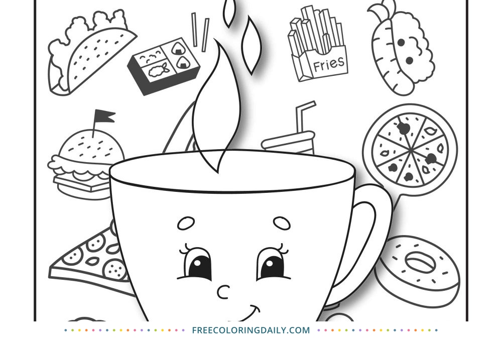Free Cute Food Coloring Page