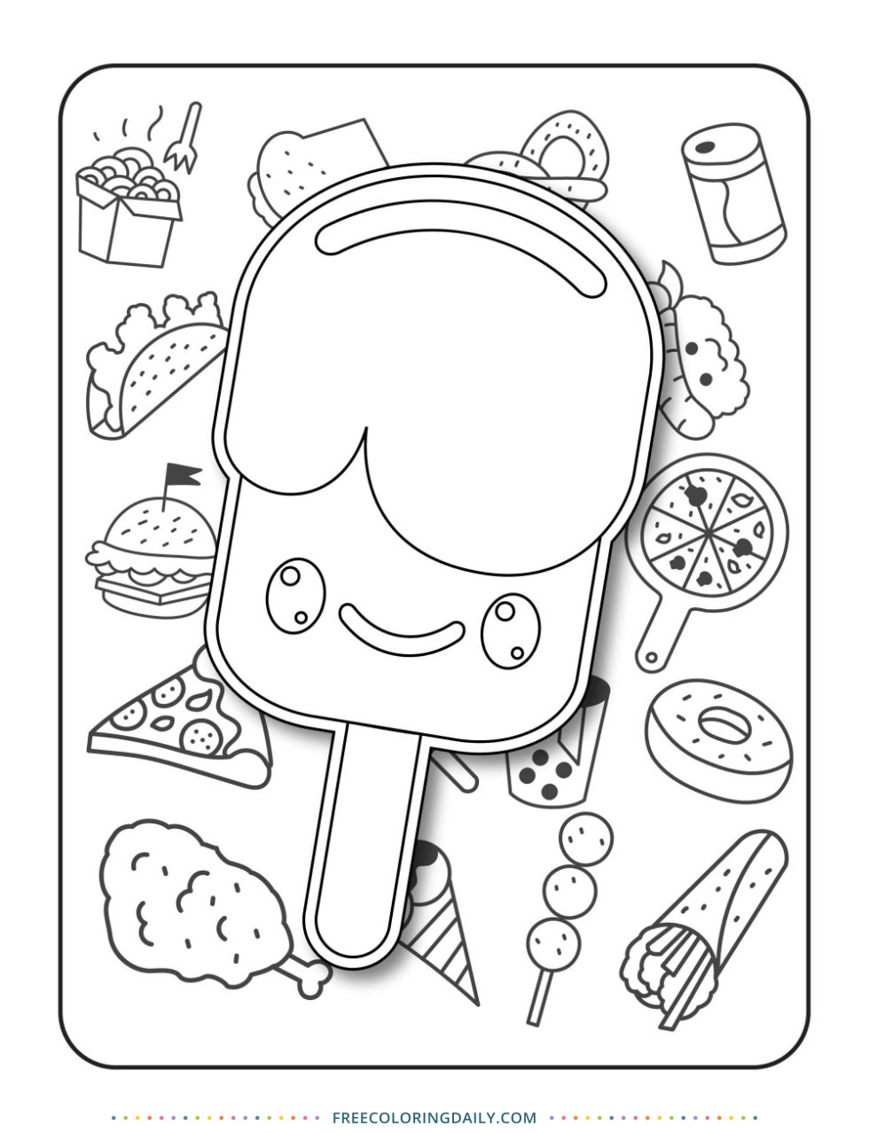 FREE Cute Ice Pop Coloring | Free Coloring Daily