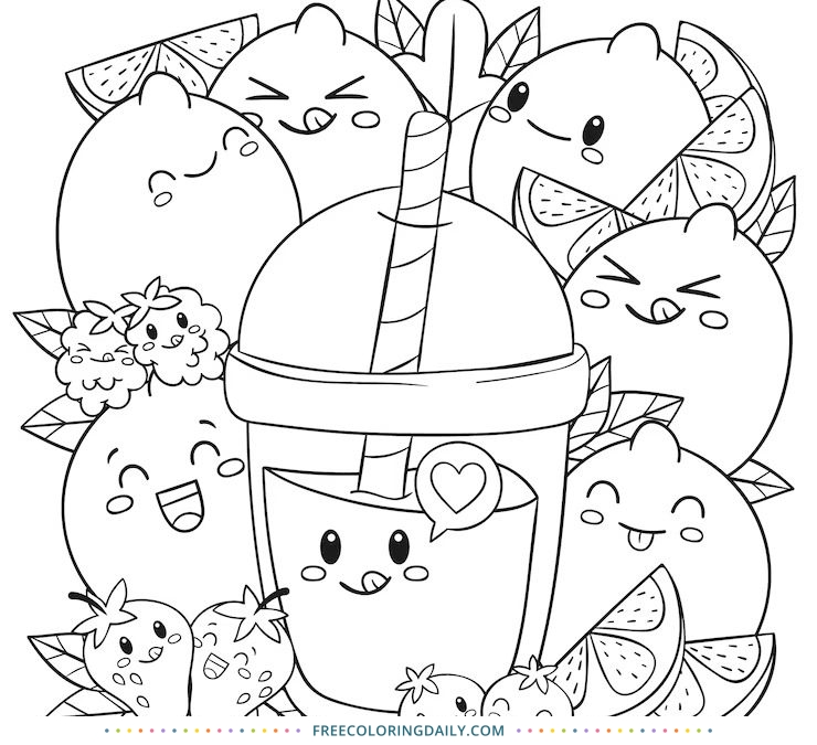 Free Cute Drink Coloring Page