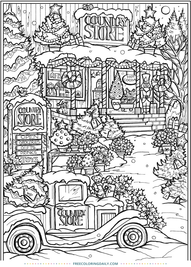 FREE Christmas Vintage Coloring